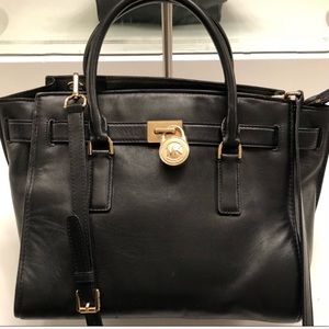 Michael Kors Black Leather Large Crossbody purse